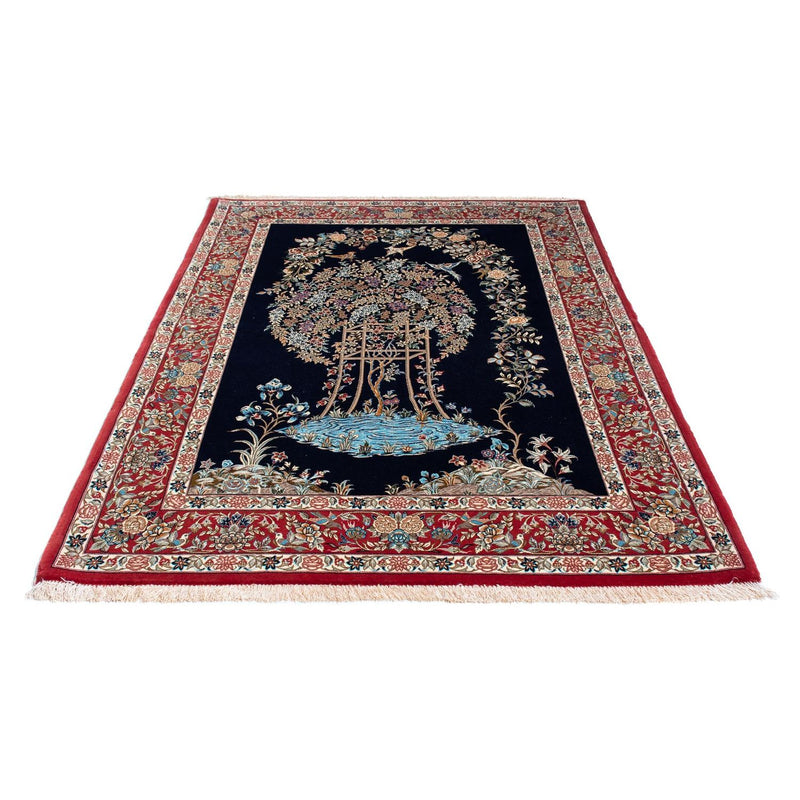 Tapis persan - Ghom - 230 x 140 cm - bleu foncé