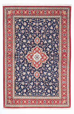 Tapis persan - Ghom - 200 x 130 cm - bleu foncé