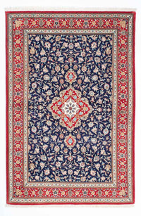 Tapis persan - Ghom - 200 x 130 cm - bleu foncé