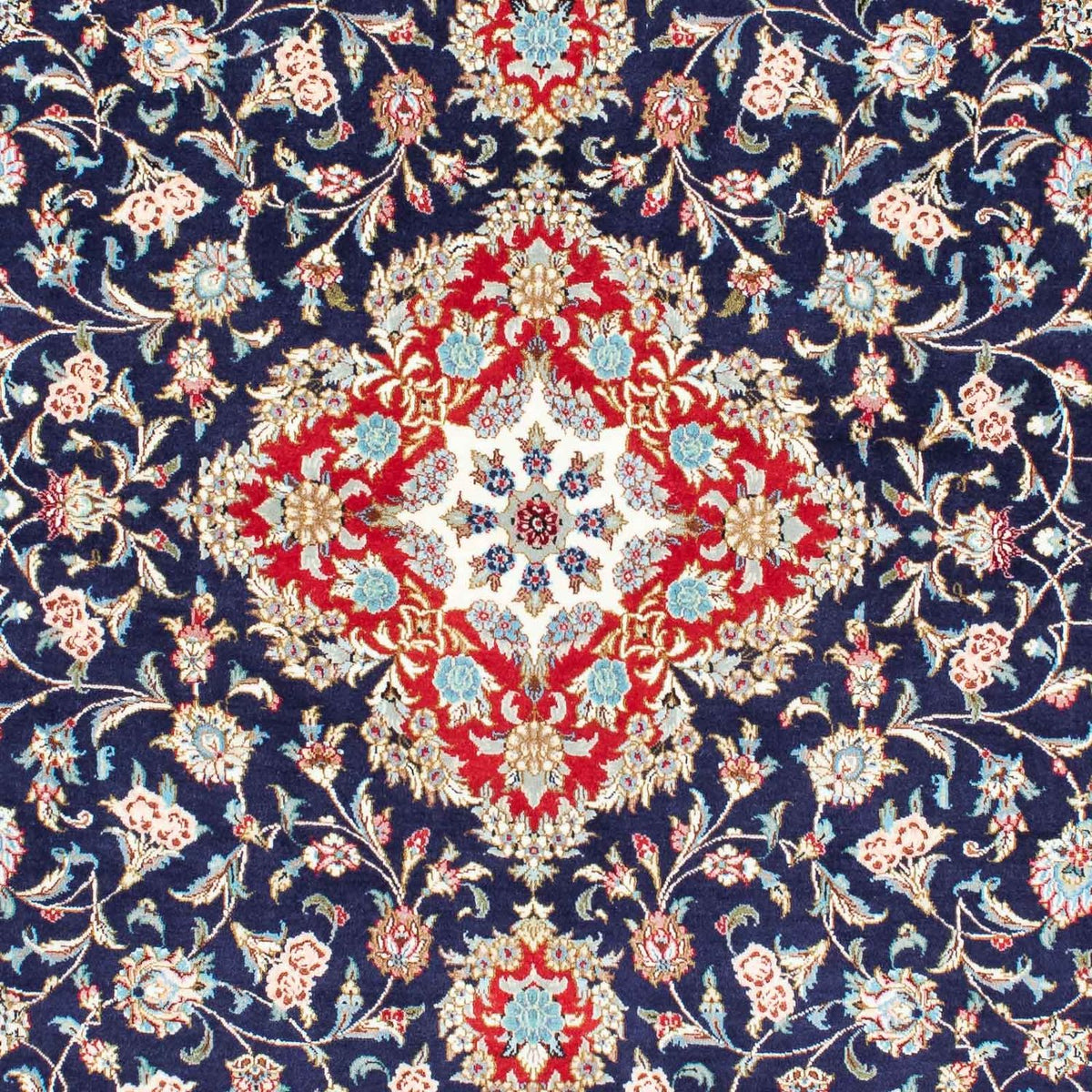 Tapis persan - Ghom - 200 x 130 cm - bleu foncé