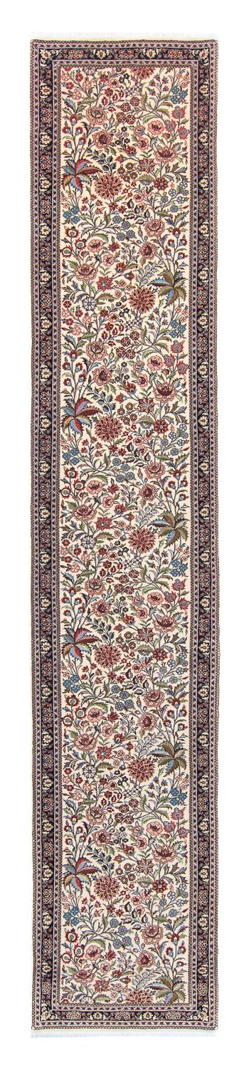 Tapis de couloir Tapis persan - Ghom - 400 x 70 cm - beige