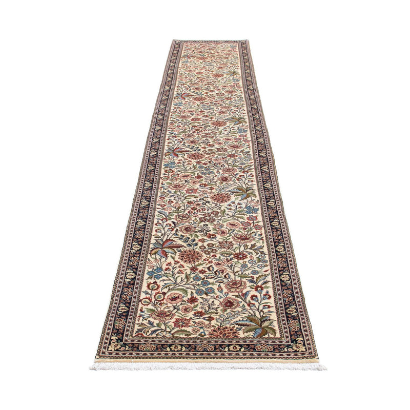 Tapis de couloir Tapis persan - Ghom - 400 x 70 cm - beige