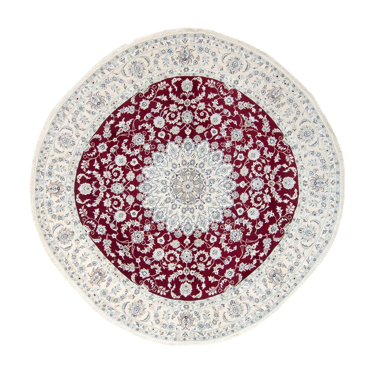 Tapis persan - Nain ronde  - 310 x 310 cm - rouge foncé