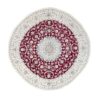 Tapis persan - Nain ronde  - 310 x 310 cm - rouge foncé