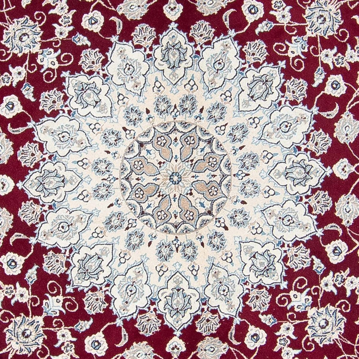 Tapis persan - Nain ronde  - 310 x 310 cm - rouge foncé