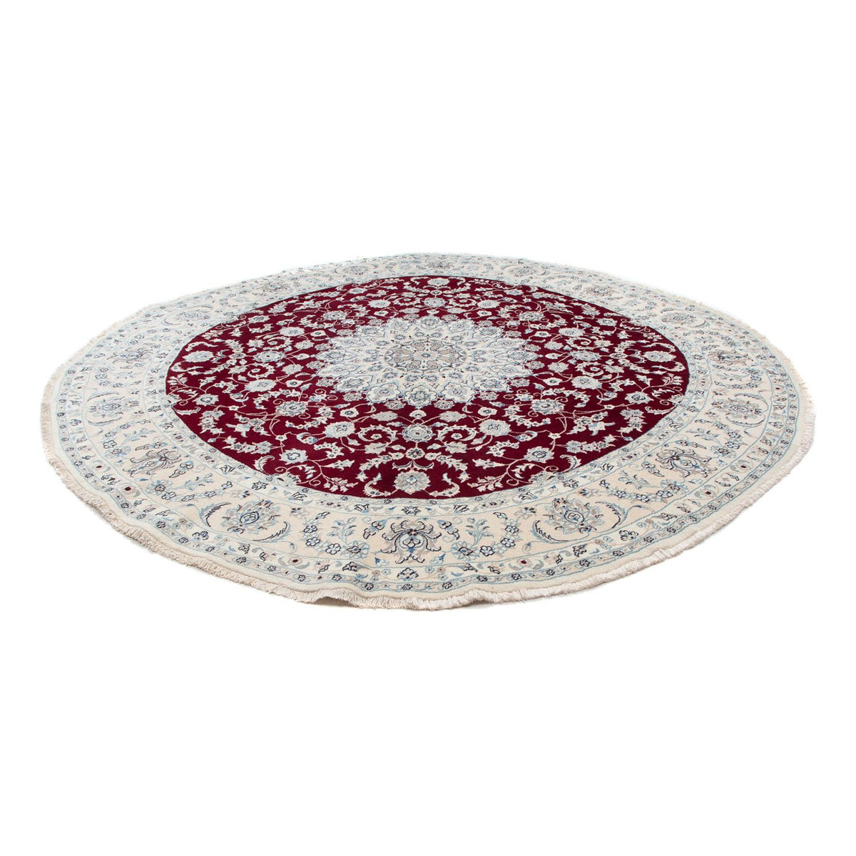 Tapis persan - Nain ronde  - 310 x 310 cm - rouge foncé