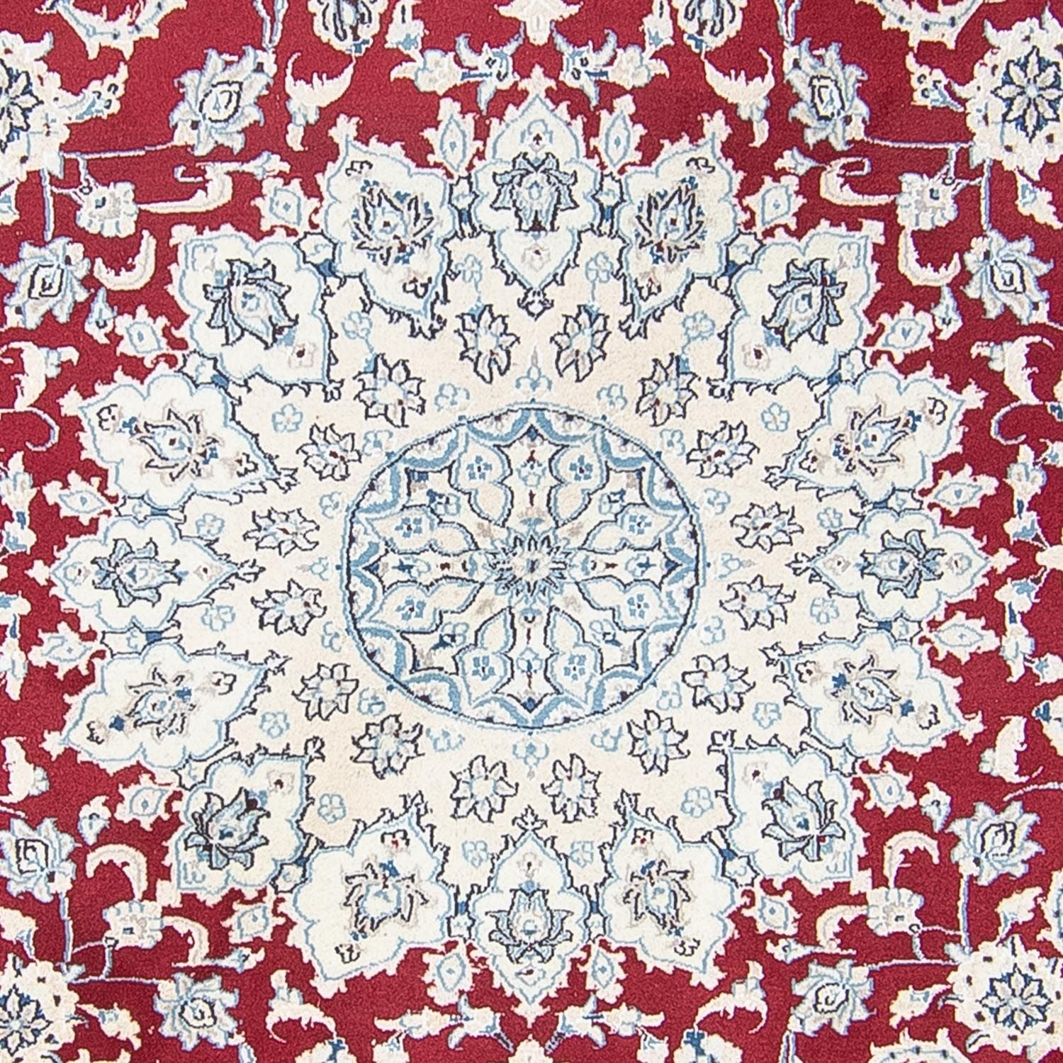 Tapis persan - Nain ronde  - 300 x 300 cm - rouge foncé
