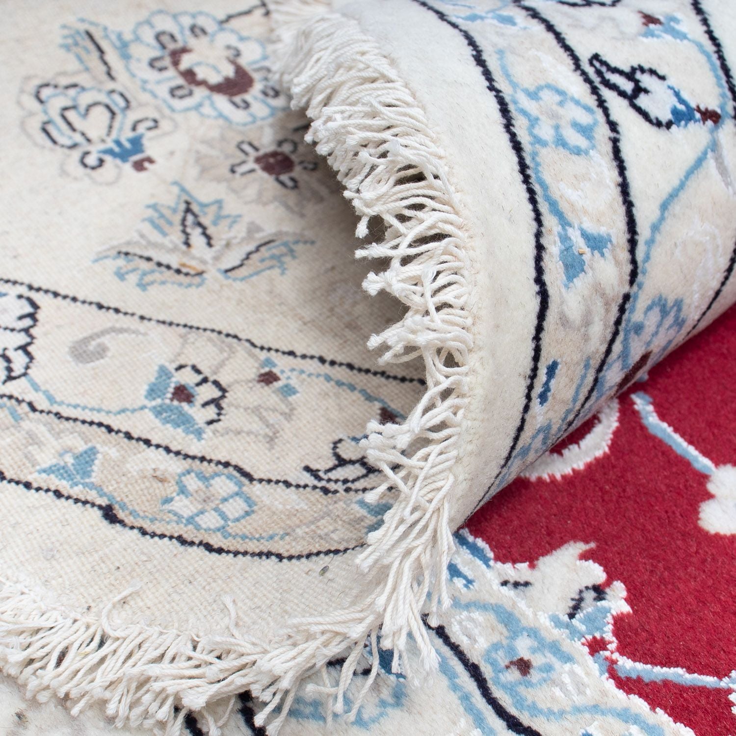 Tapis persan - Nain ronde  - 300 x 300 cm - rouge foncé