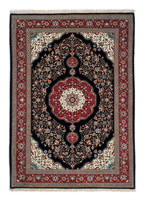 Tapis persan - Ghom - 210 x 140 cm - bleu foncé