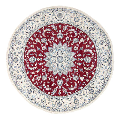 Tapis persan - Nain ronde  - 247 x 247 cm - rouge foncé