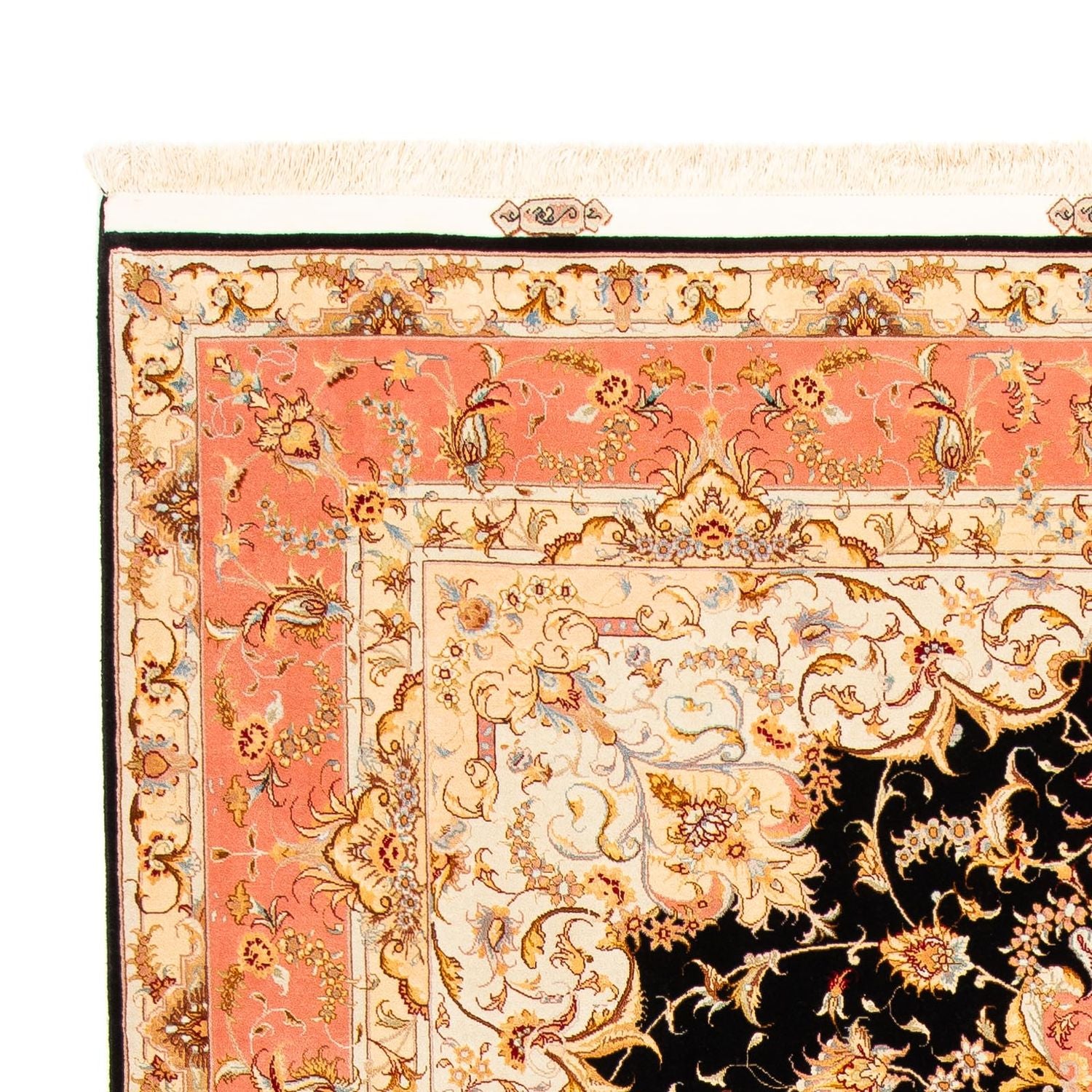 Tapis persan - Tabriz - 297 x 198 cm - bleu foncé