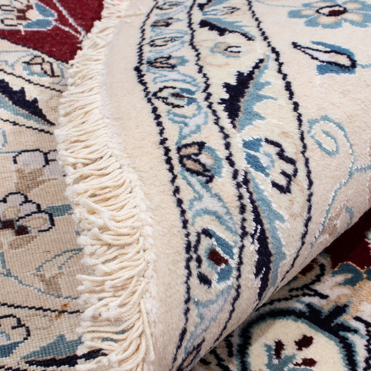 Tapis persan - Nain ronde  - 252 x 252 cm - rouge foncé