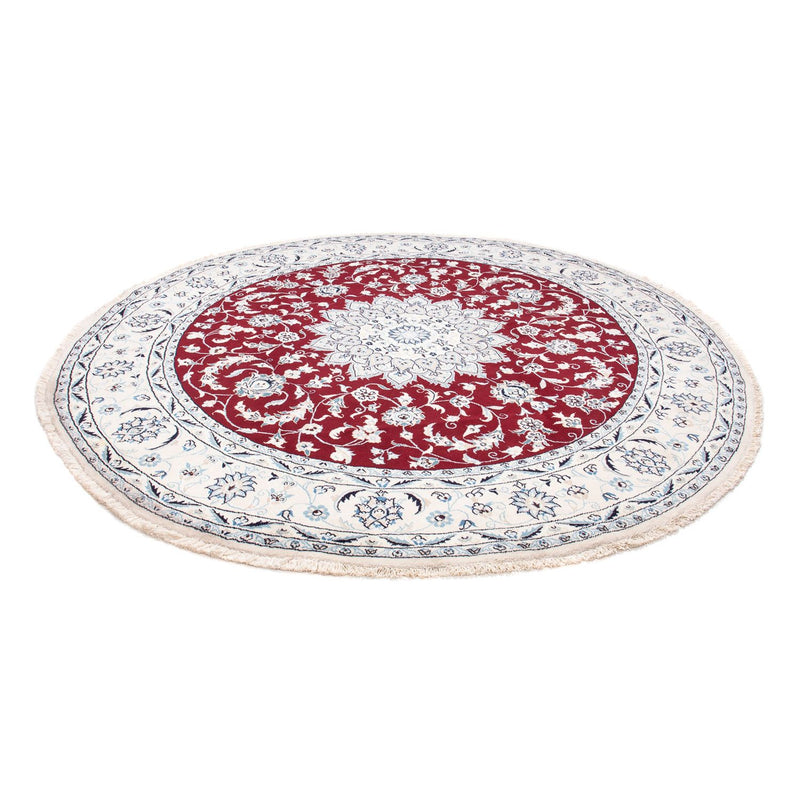Tapis persan - Nain ronde  - 252 x 252 cm - rouge foncé