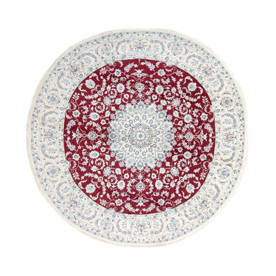Tapis persan - Nain ronde  - 300 x 300 cm - rouge foncé