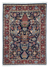 Tapis persan - Ghom - 188 x 135 cm - bleu foncé