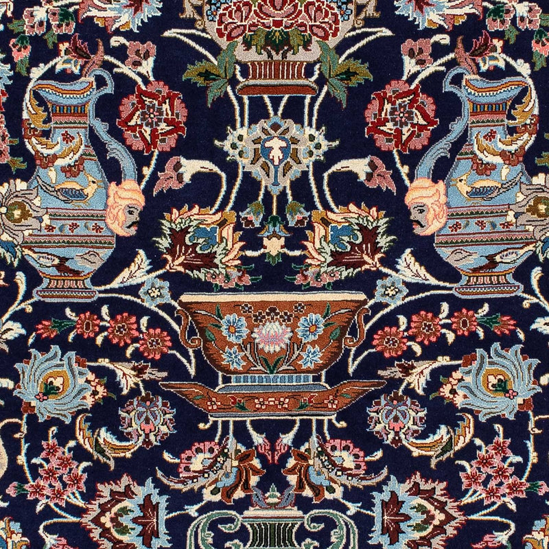 Tapis persan - Ghom - 188 x 135 cm - bleu foncé