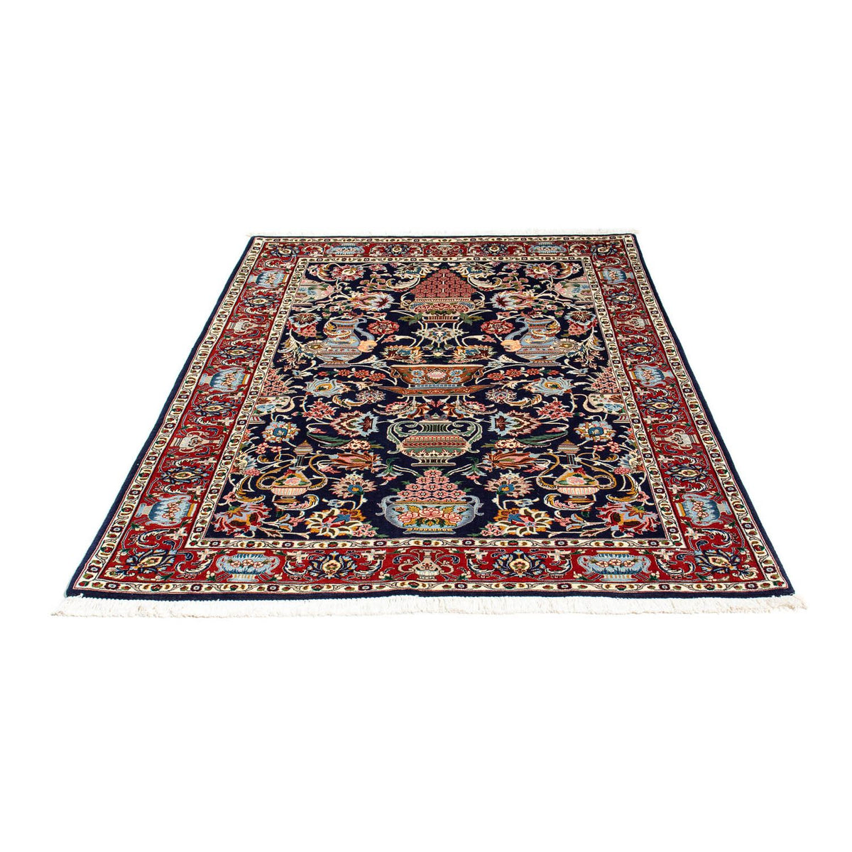 Tapis persan - Ghom - 188 x 135 cm - bleu foncé