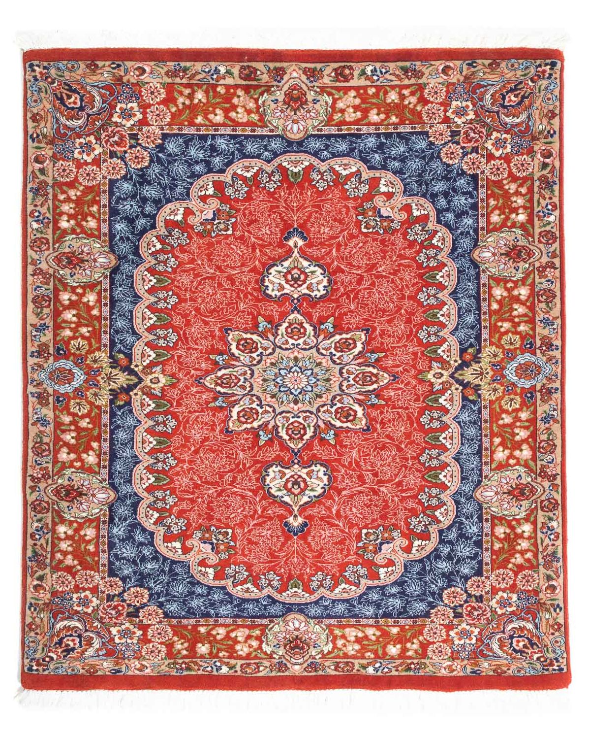 Tapis persan - Ghom - 111 x 93 cm - rouille