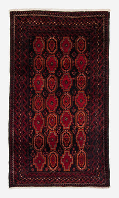 Tapis de couloir Tapis Belutsch - 185 x 110 cm - rouge foncé