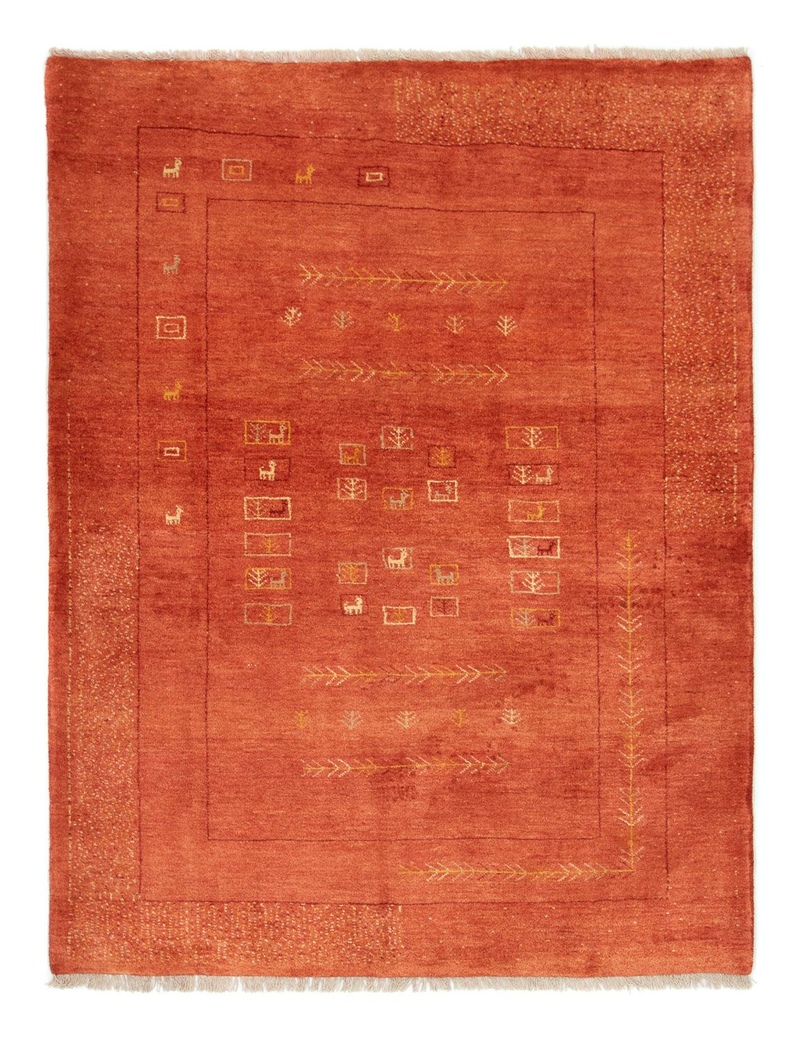 Tapis Gabbeh - Persan - 192 x 149 cm - rouge