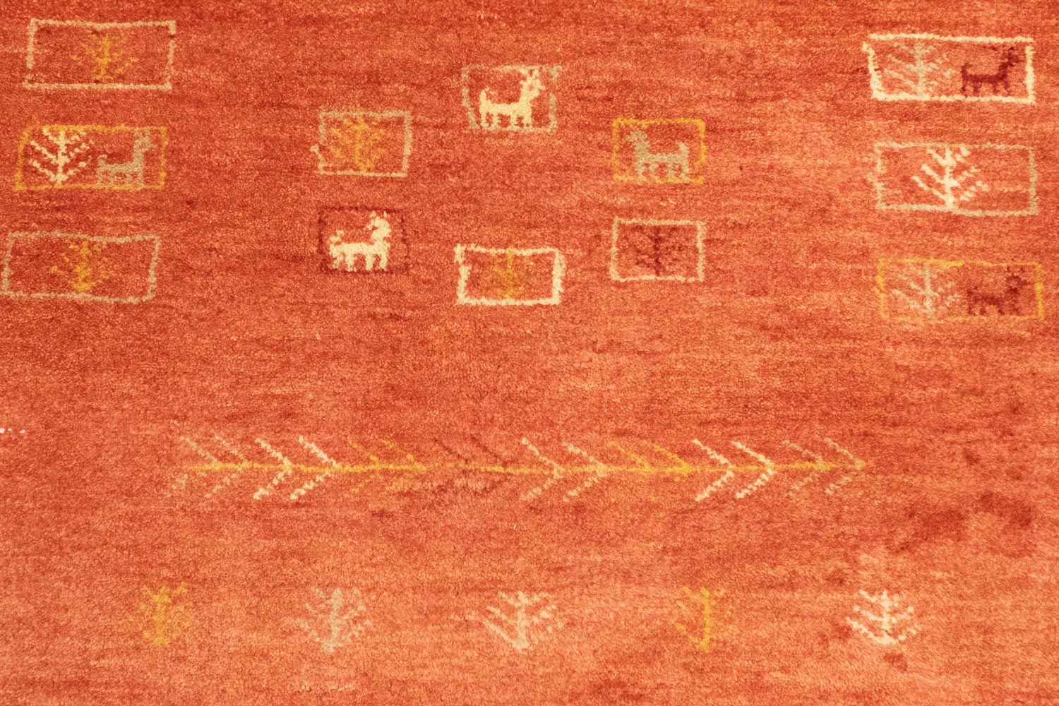 Tapis Gabbeh - Persan - 192 x 149 cm - rouge