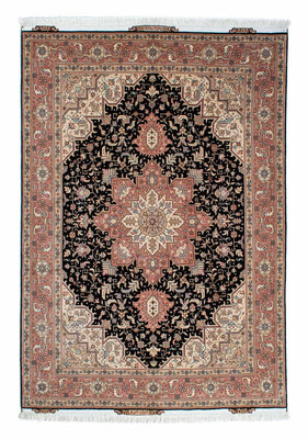 Tapis persan - Tabriz - Royal - 204 x 150 cm - bleu foncé