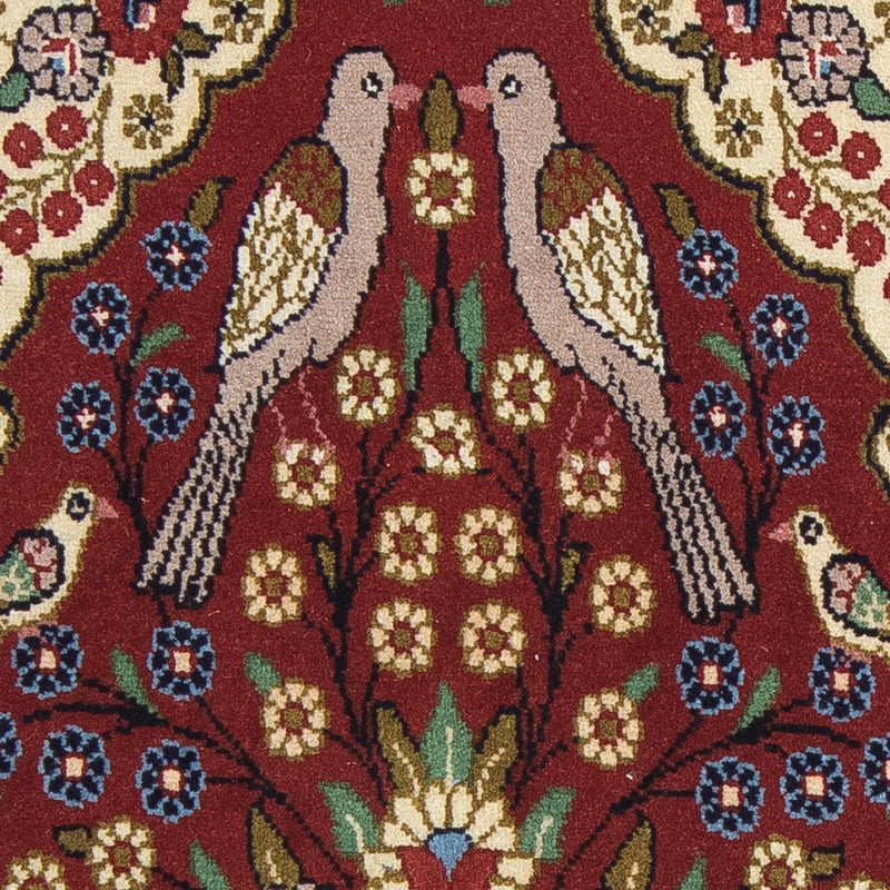 Tapis persan - Ghom - 105 x 63 cm - rouge foncé