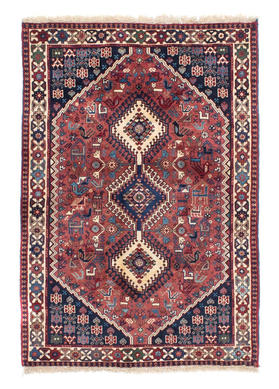 Tapis persan - Nomadic - 146 x 100 cm - rouge clair