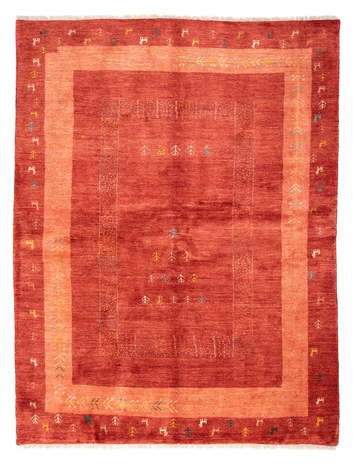 Tapis Gabbeh - Persan - 225 x 171 cm - rouge foncé