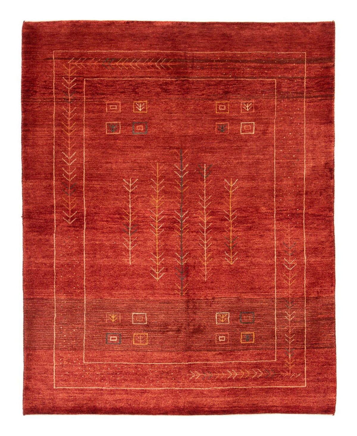 Tapis Gabbeh - Persan - 191 x 148 cm - rouge
