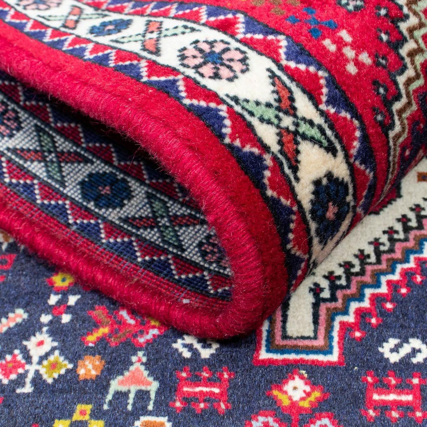 Tapis persan - Nomadic - 128 x 76 cm - bleu foncé