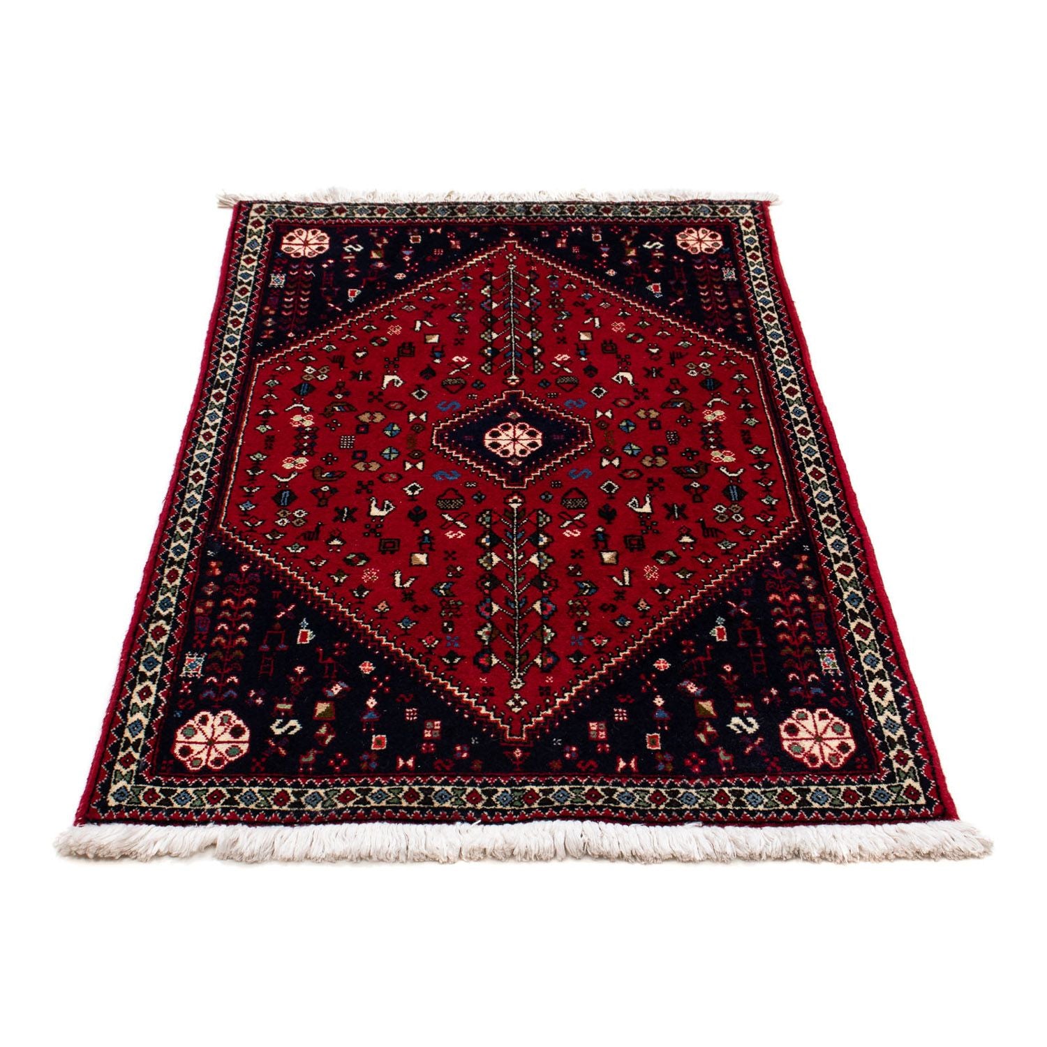 Tapis persan - Nomadic - 128 x 79 cm - rouge foncé