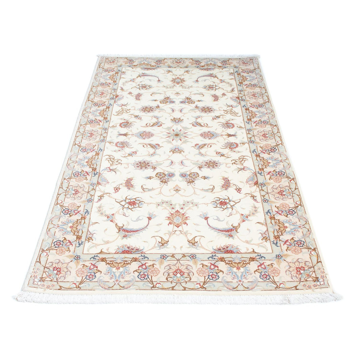 Tapis de couloir Tapis persan - Tabriz - Royal - 198 x 100 cm - beige