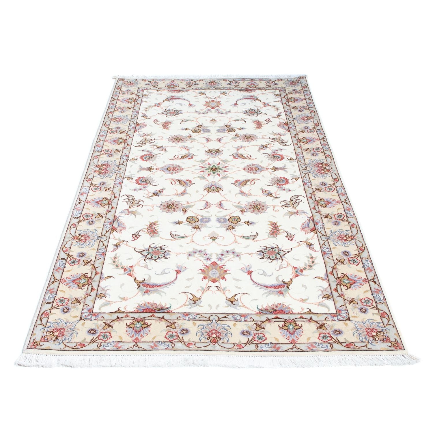Tapis de couloir Tapis persan - Tabriz - Royal - 196 x 100 cm - beige