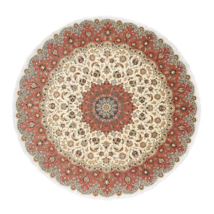 Tapis persan - Tabriz - Royal ronde  - 242 x 242 cm - beige