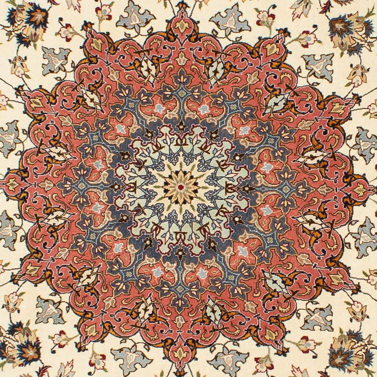 Tapis persan - Tabriz - Royal ronde  - 242 x 242 cm - beige