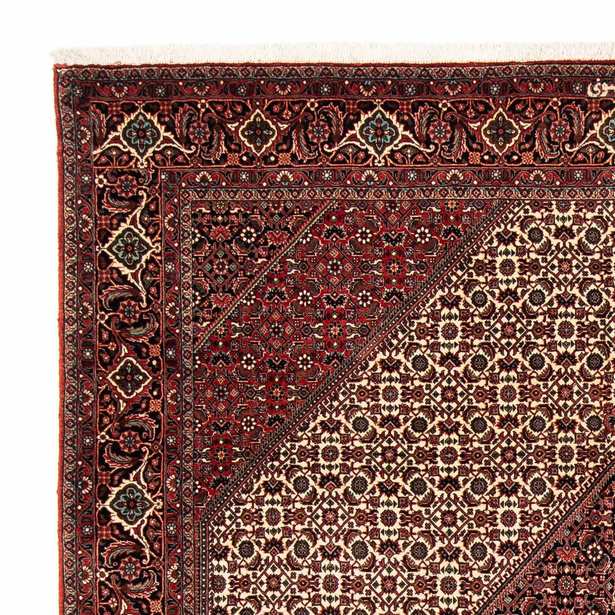 Tapis persan - Bidjar - 254 x 203 cm - rouge foncé