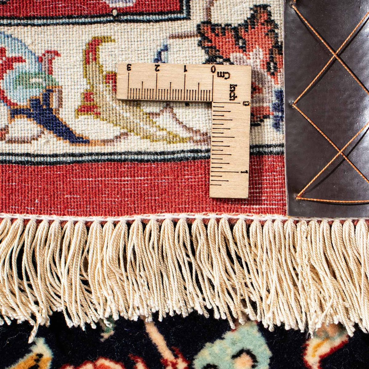 Tapis persan - Ghom - 201 x 138 cm - bleu foncé