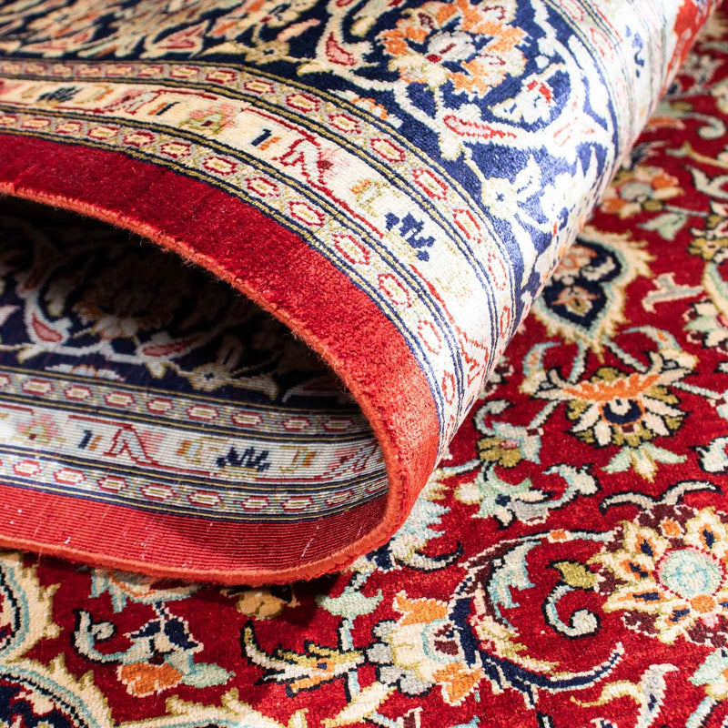 Tapis persan - Ghom - 150 x 100 cm - rouge foncé