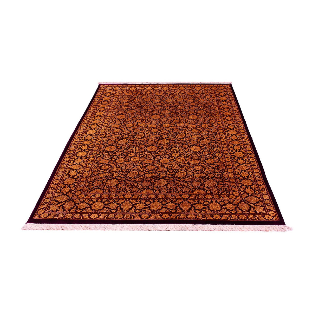 Tapis en soie - Ghom soie - Premium - 216 x 132 cm - bleu foncé