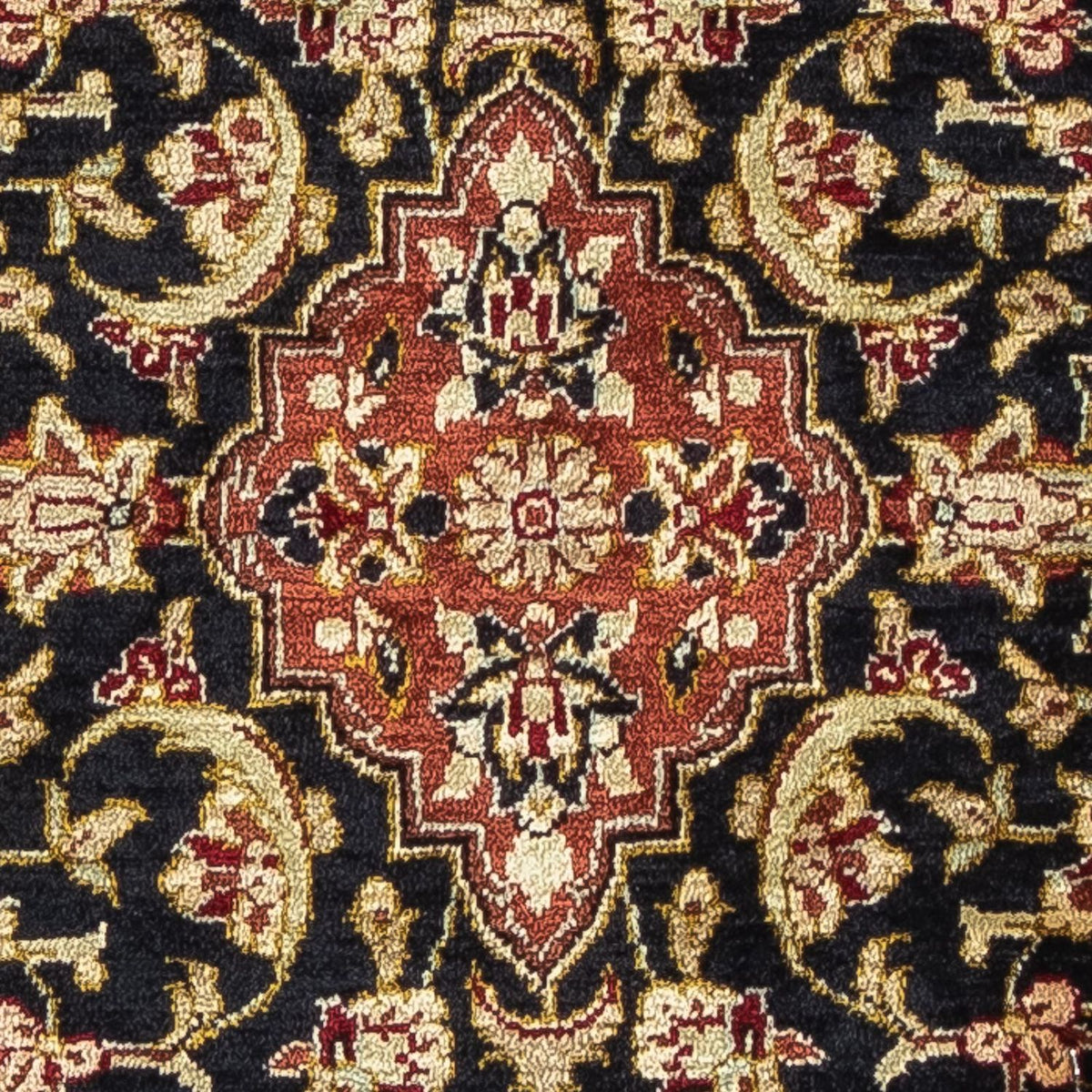 Tapis en soie - Ghom soie - Premium - 41 x 28 cm - bleu foncé