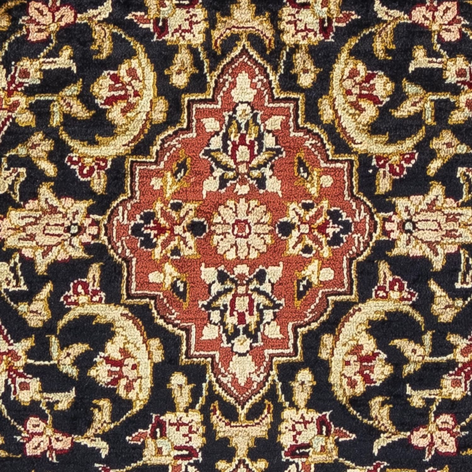 Tapis en soie - Ghom soie - Premium - 41 x 28 cm - bleu foncé