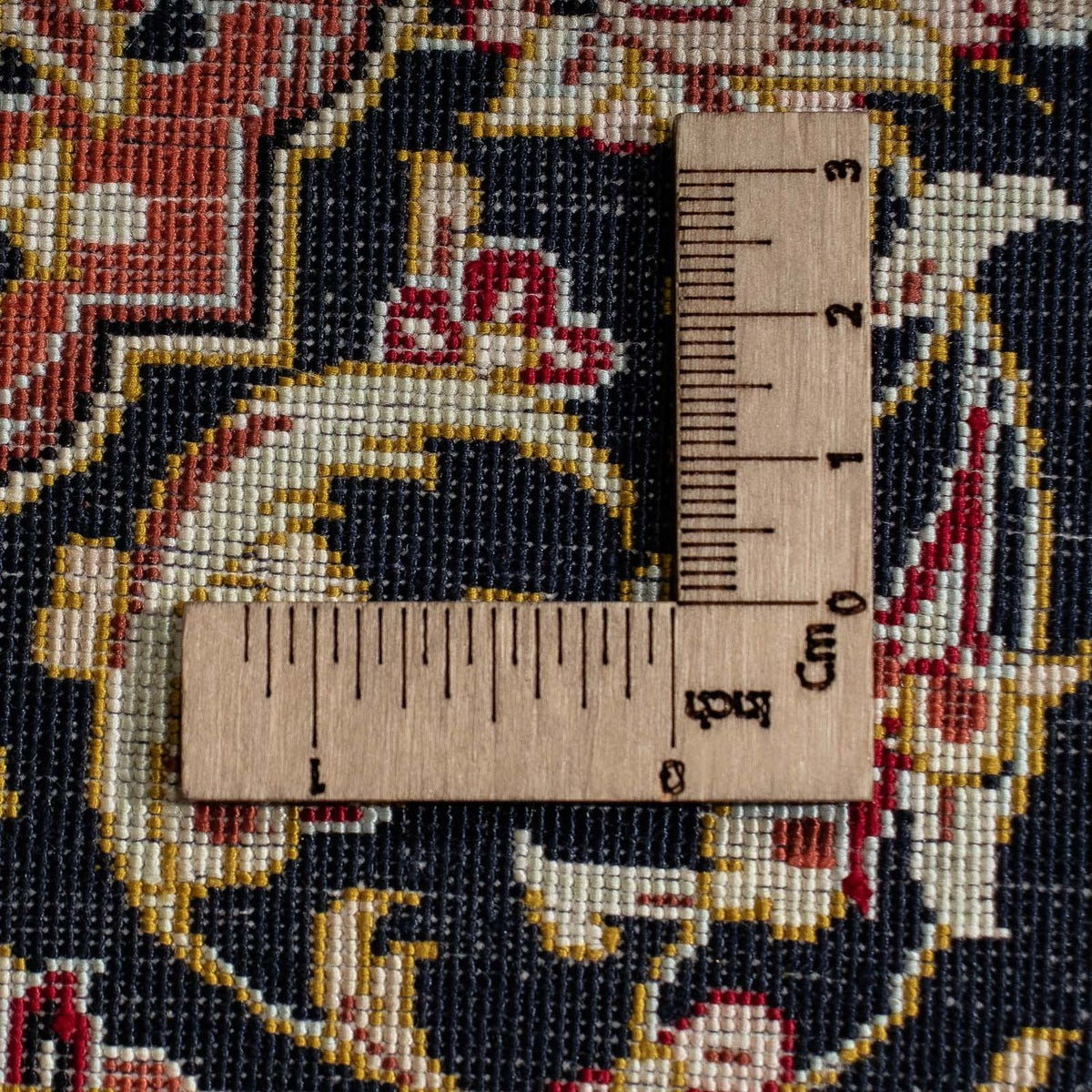 Tapis en soie - Ghom soie - Premium - 41 x 28 cm - bleu foncé