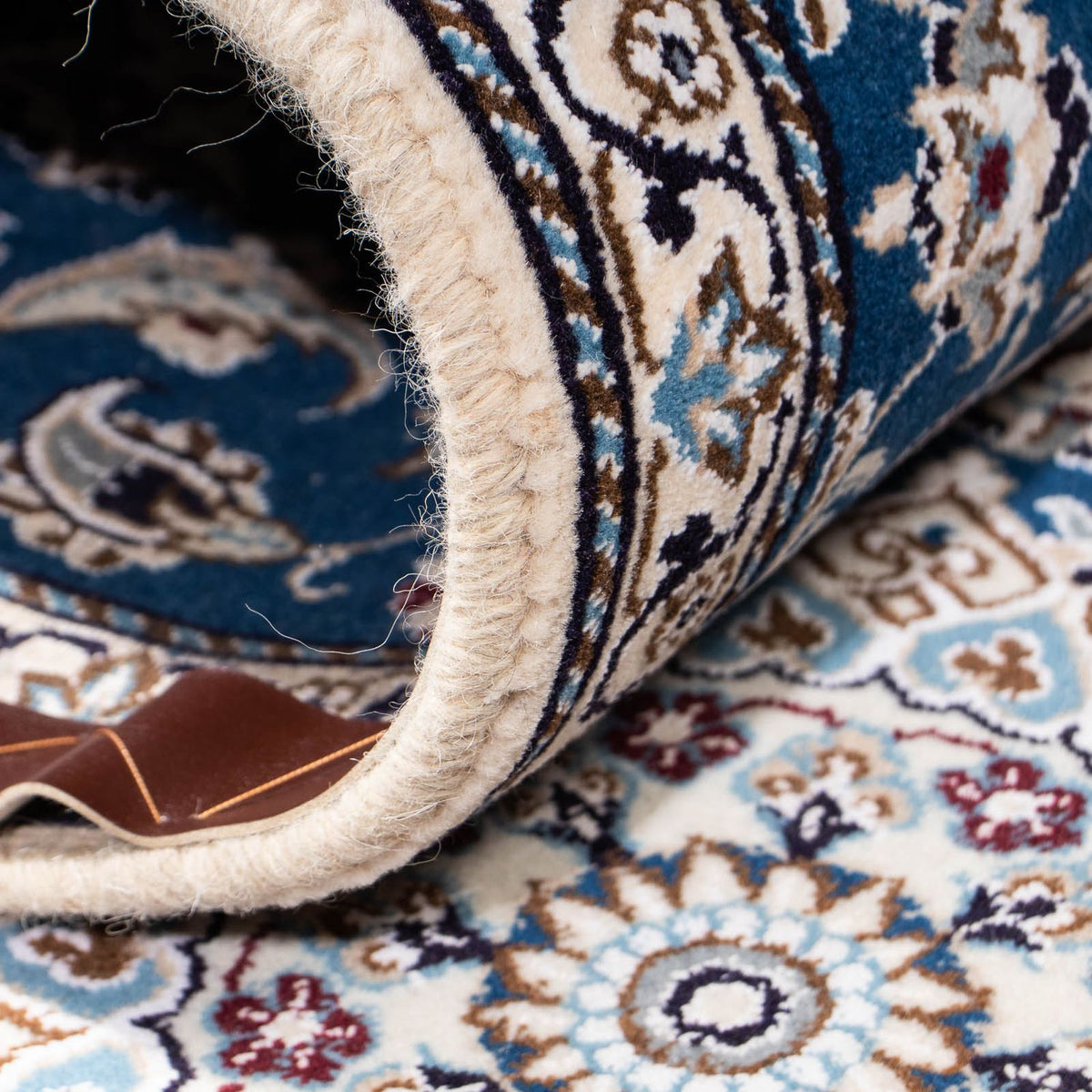 Tapis de couloir Tapis persan - Nain - Royal - 190 x 62 cm - bleu foncé