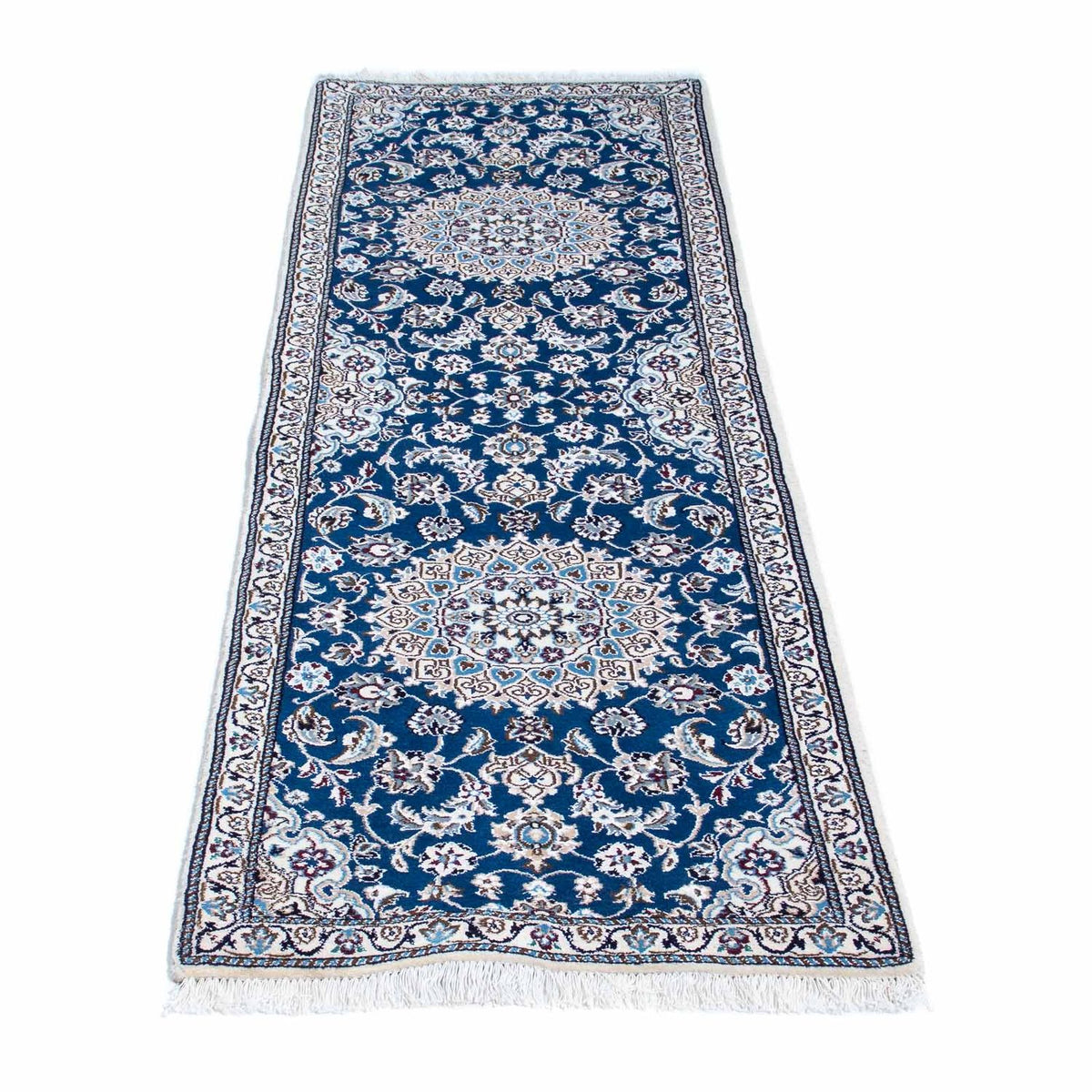 Tapis de couloir Tapis persan - Nain - Royal - 190 x 62 cm - bleu foncé