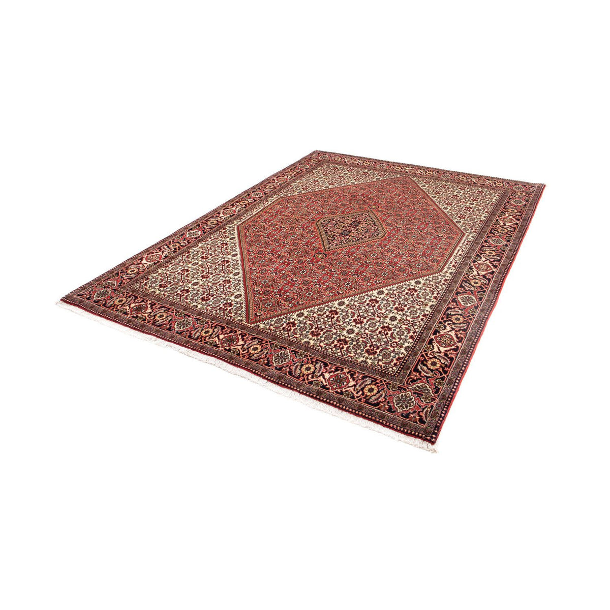 Tapis persan - Bidjar - 242 x 171 cm - rouge foncé