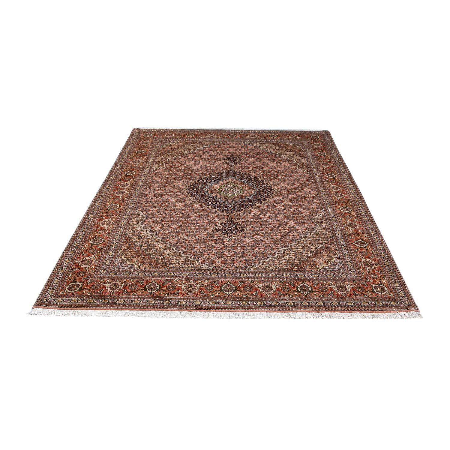 Tapis persan - Tabriz - 204 x 151 cm - marron clair