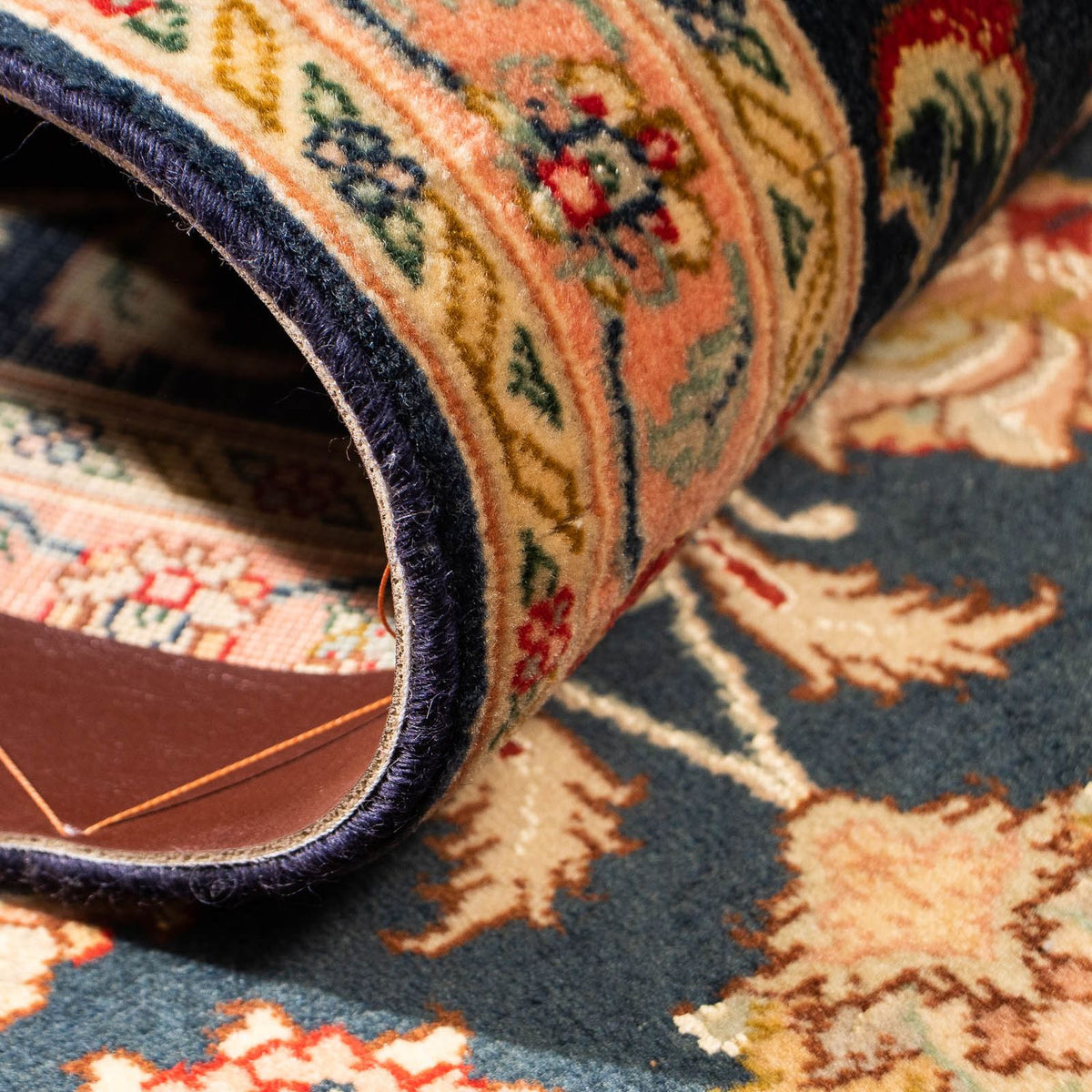 Tapis de couloir Tapis persan - Tabriz - Royal - 300 x 66 cm - bleu foncé