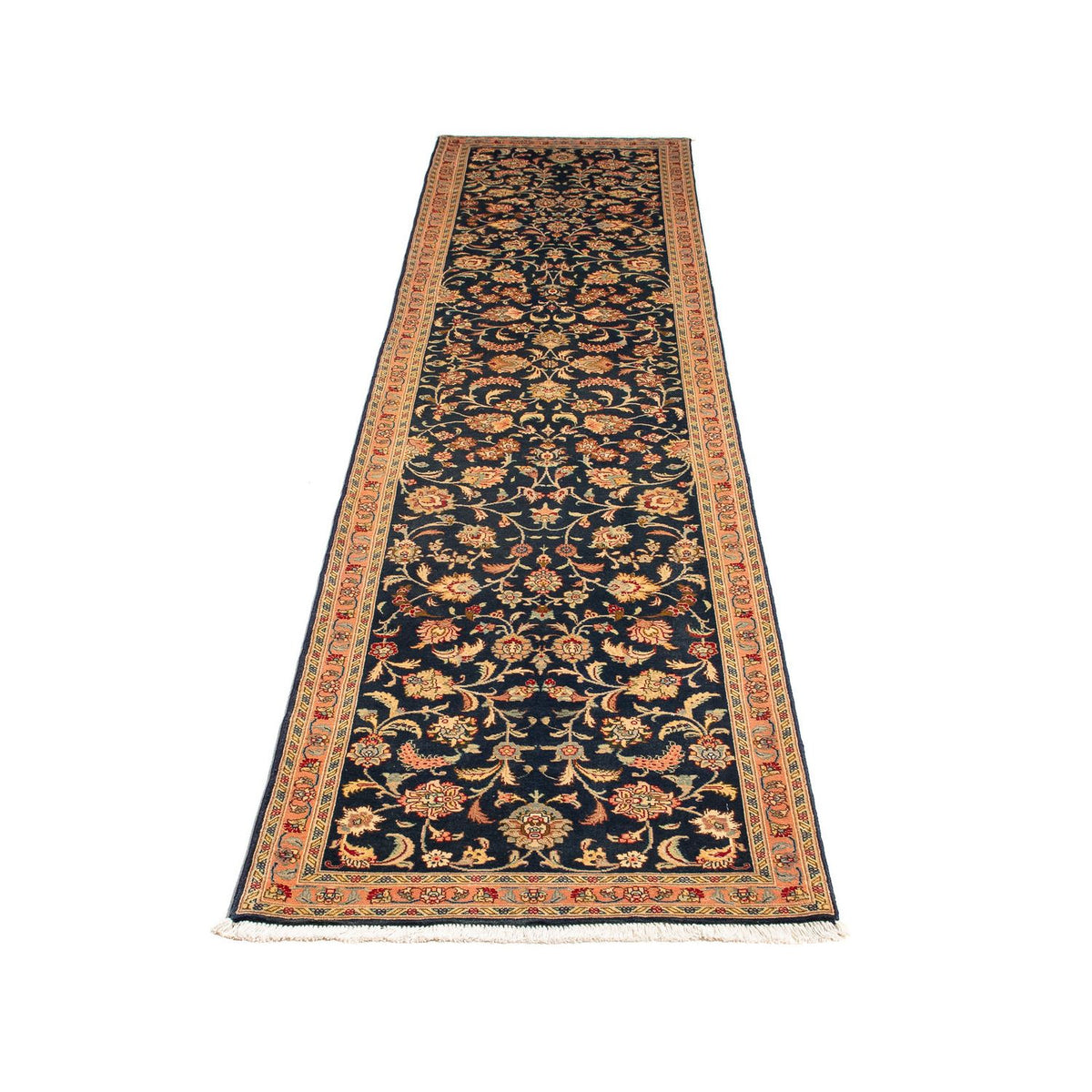 Tapis de couloir Tapis persan - Tabriz - Royal - 300 x 66 cm - bleu foncé