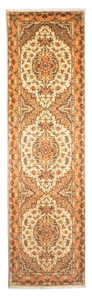 Tapis de couloir Tapis persan - Tabriz - Royal - 314 x 87 cm - marron clair